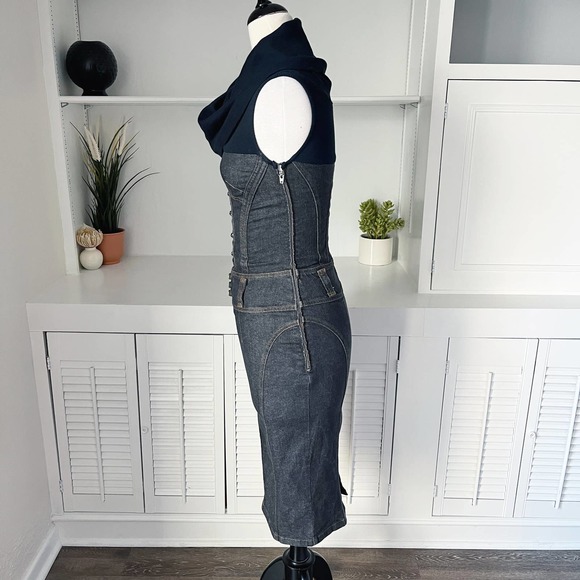 Vintage D&G Dolce & Gabbana Denim Fitted Bustier Dress Size XS - Picture 4 of 10